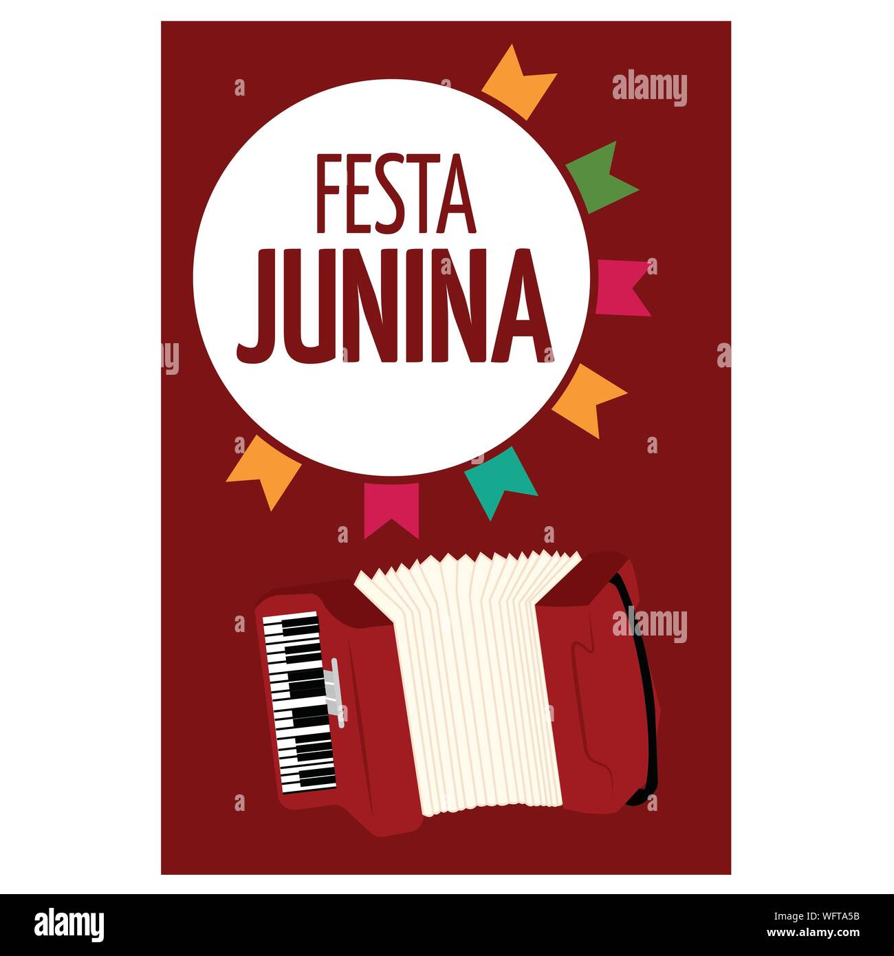 Festa junina background with some special objects, vector illustration design Stock Vector