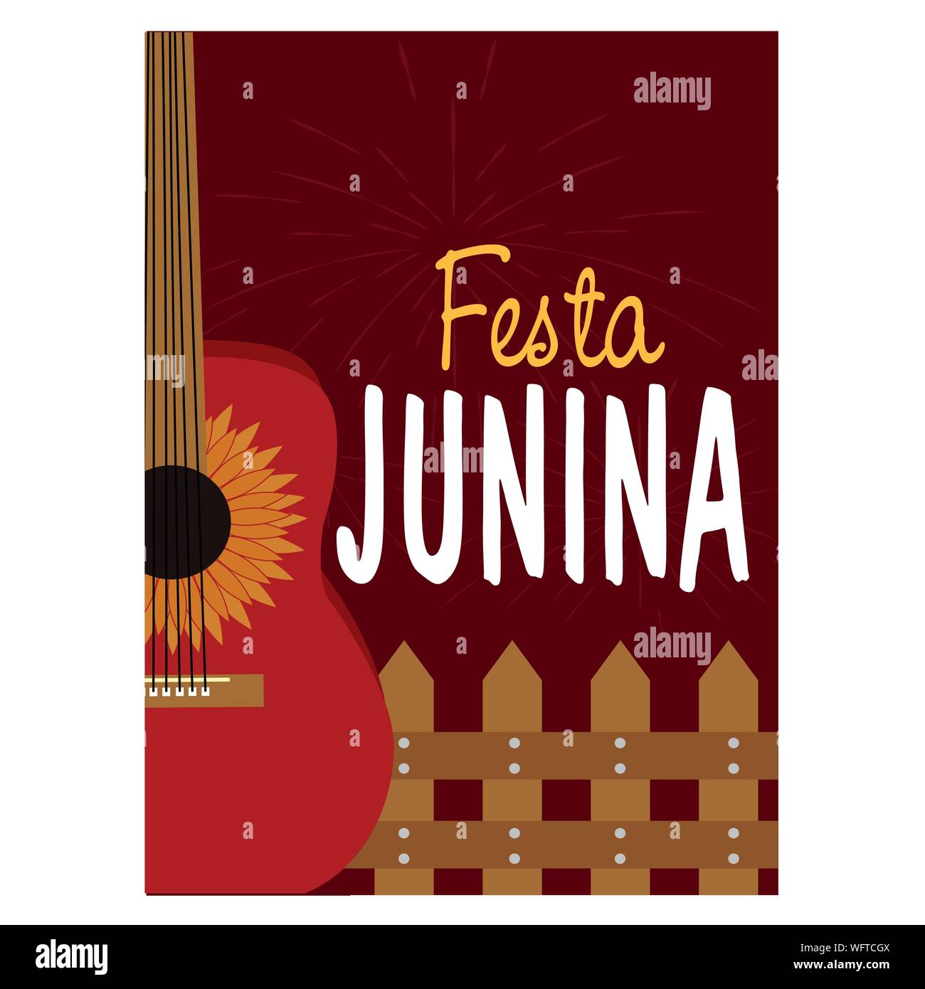 Festa junina background with some special objects, vector illustration design Stock Vector