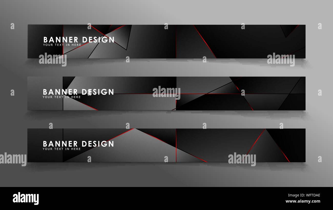 Square banner vector collection . Black premium background with luxury ...