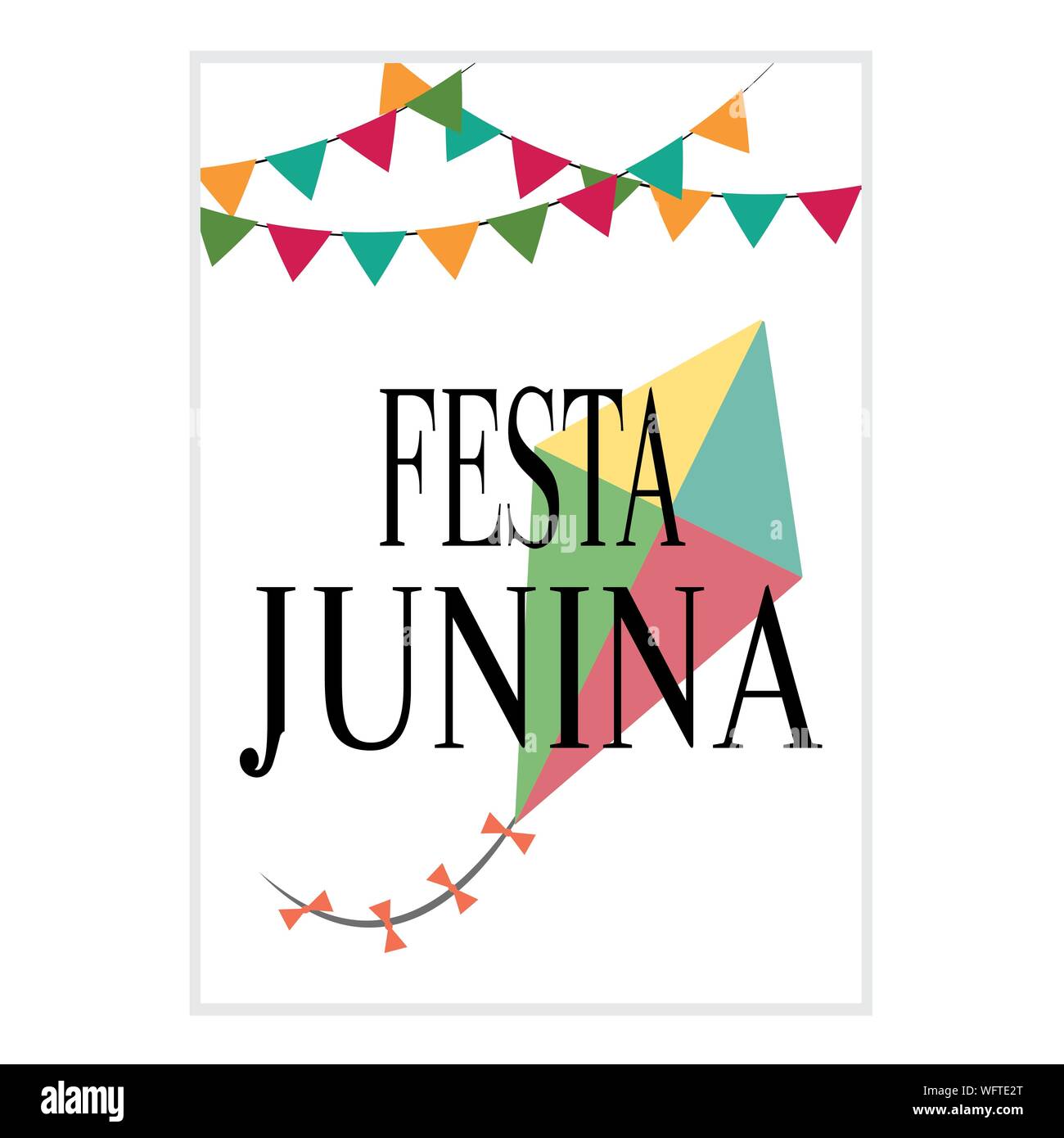 Festa junina background with some special objects, vector illustration design Stock Vector