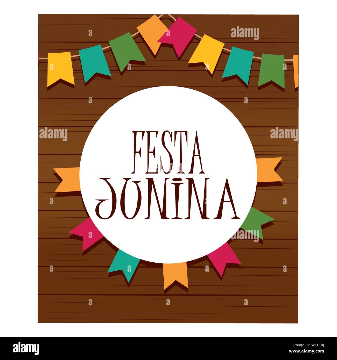 Festa junina background with some special objects, vector illustration design Stock Vector