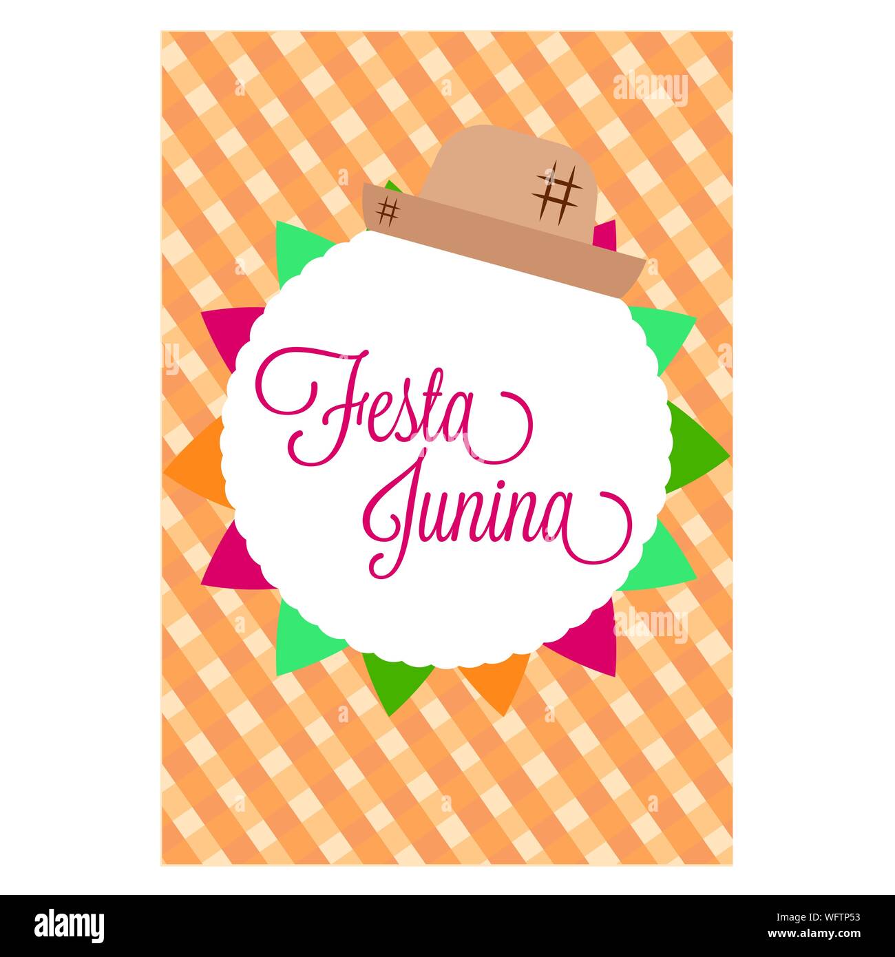 Festa junina background with some special objects, vector illustration design Stock Vector