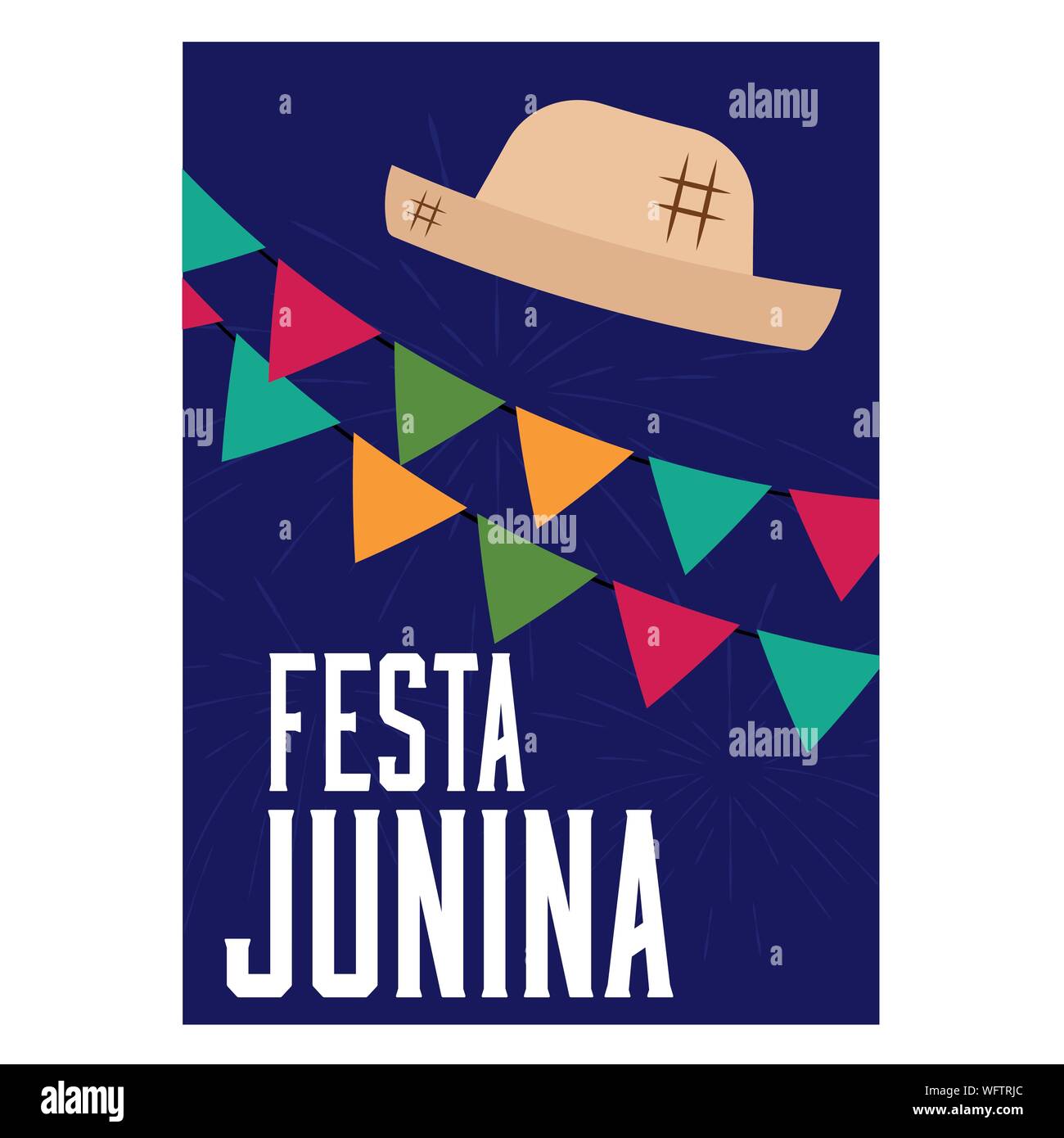 Festa junina background with some special objects, vector illustration design Stock Vector