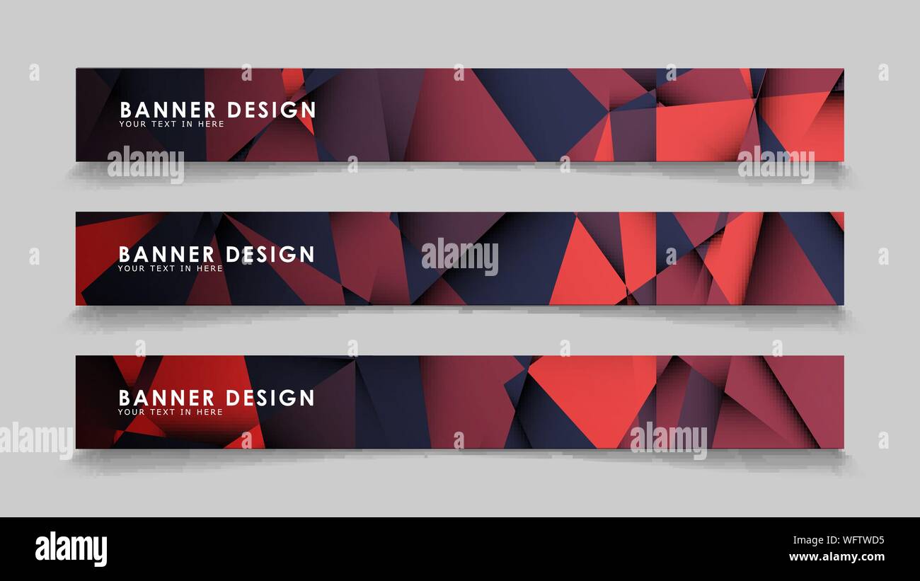 Abstract rectangle vector banners with red black geometric gradient ...