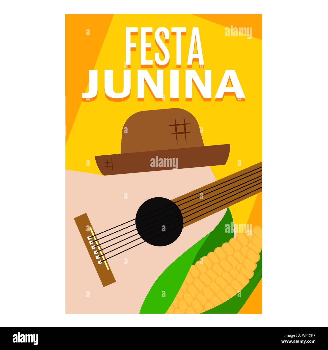 Festa junina background with some special objects, vector illustration design Stock Vector