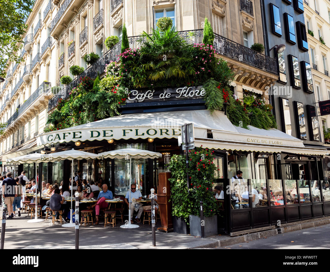 The Cafe De Flore in Paris Stock Photo