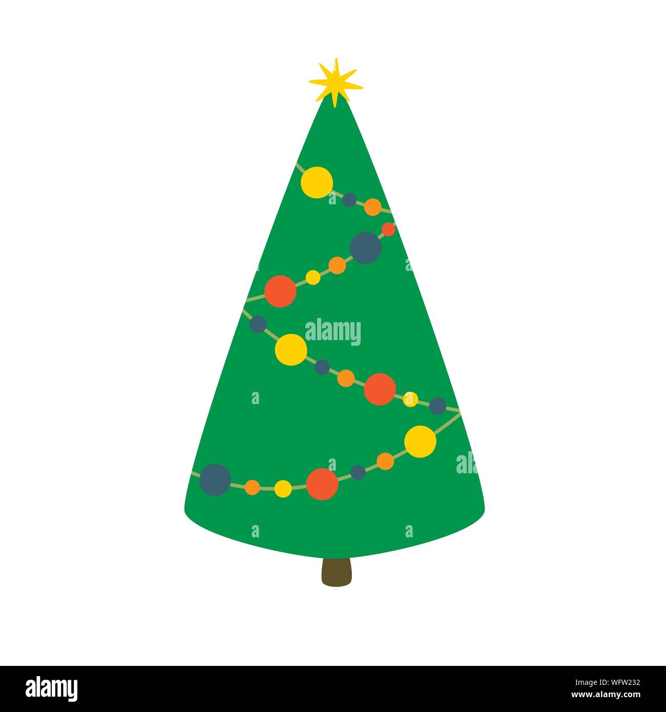 Christmas tree, vector illustration isolated on white background Stock ...