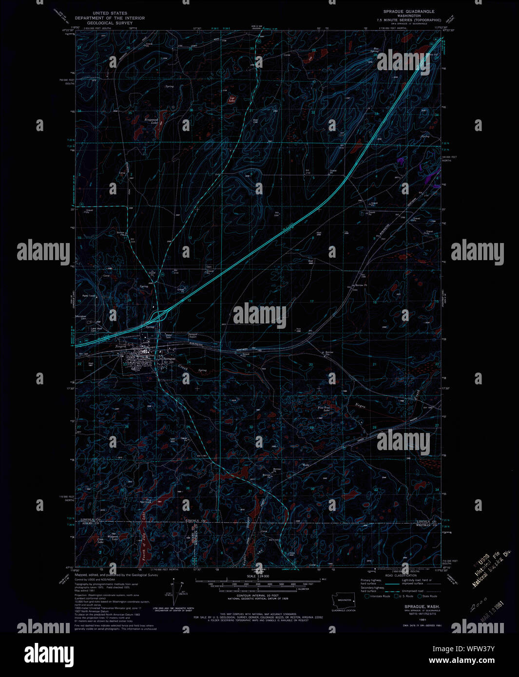 Sprague washington state map hires stock photography and images Alamy
