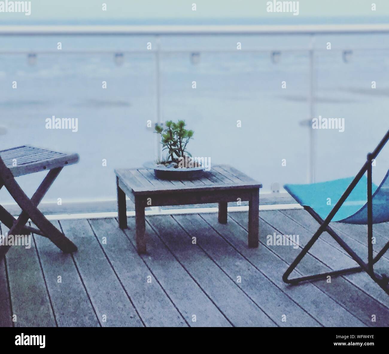 Chairs And Table At Balcony Stock Photo Alamy