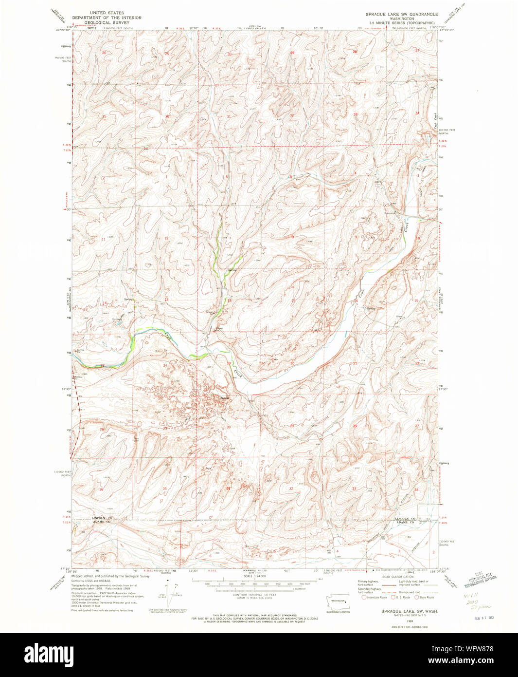 Sprague washington state map Cut Out Stock Images & Pictures Alamy