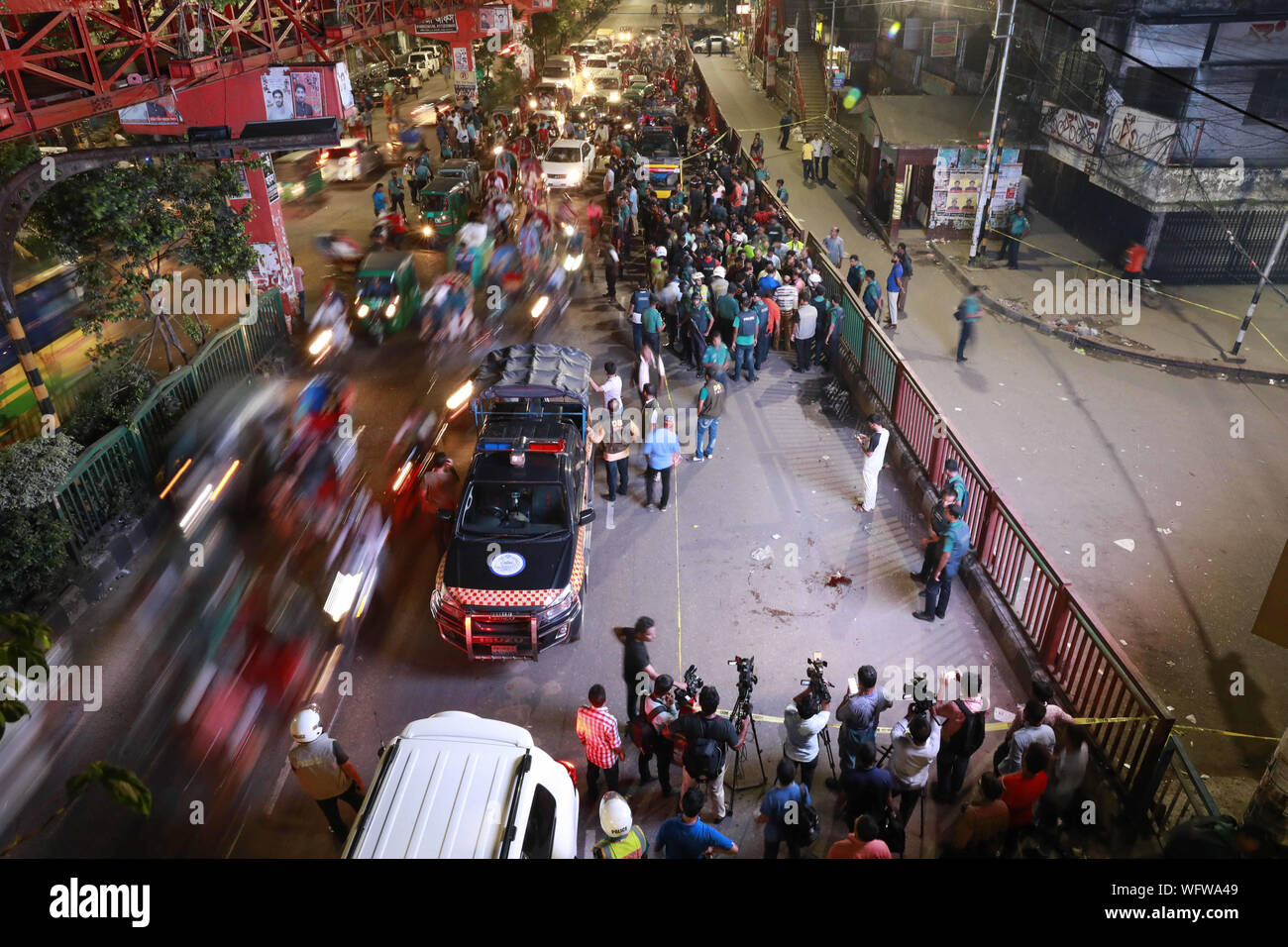 Dhaka, Bangladesh. 31st Aug, 2019. Two police officials have sustained
