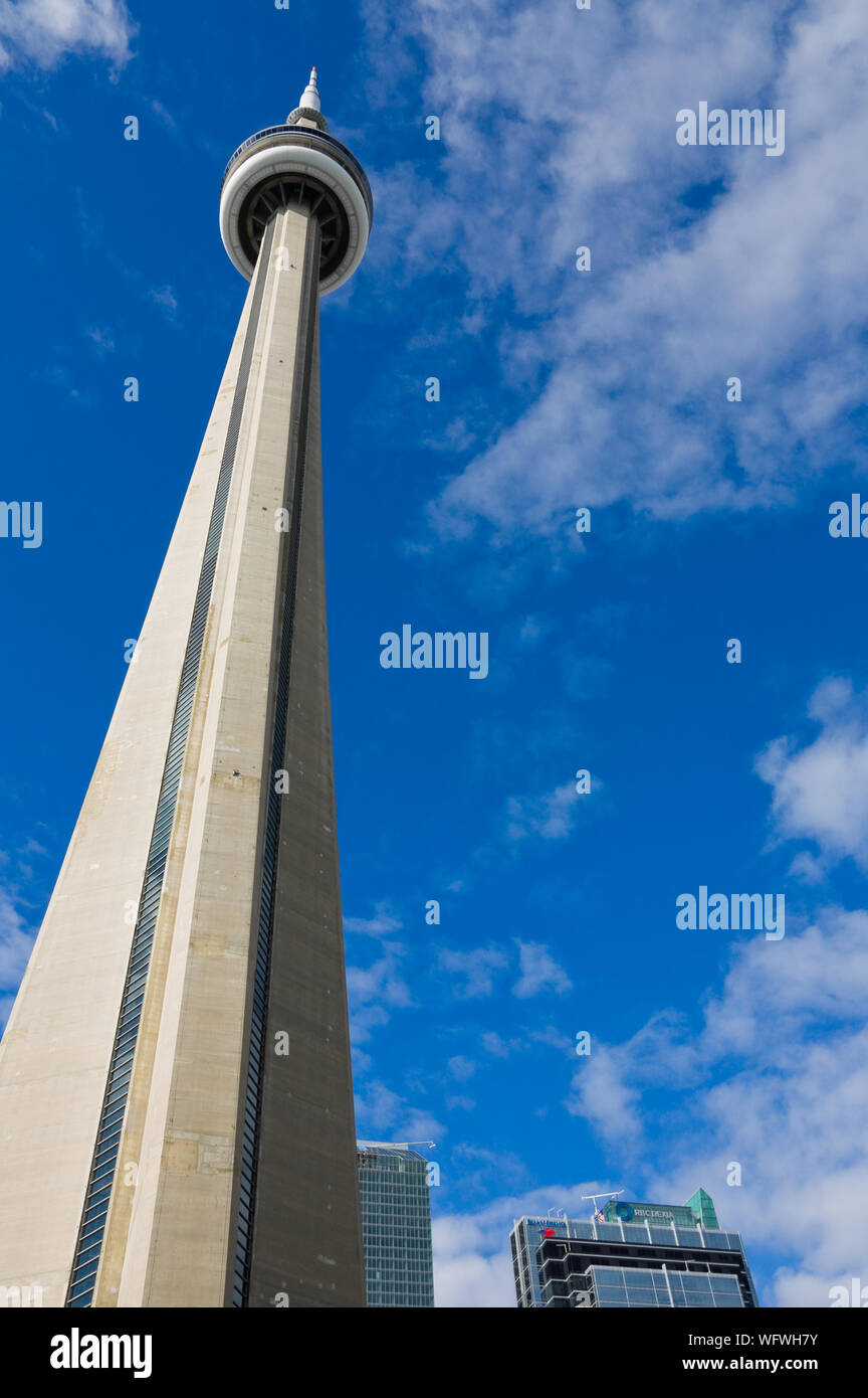 CN Tower is a communications and observation tower in Toronto Canada Stock Photo