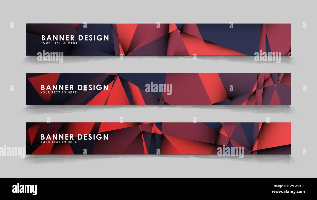 Abstract rectangle vector banners with red black geometric gradient backgrounds . design templates. future Poster template design Stock Vector