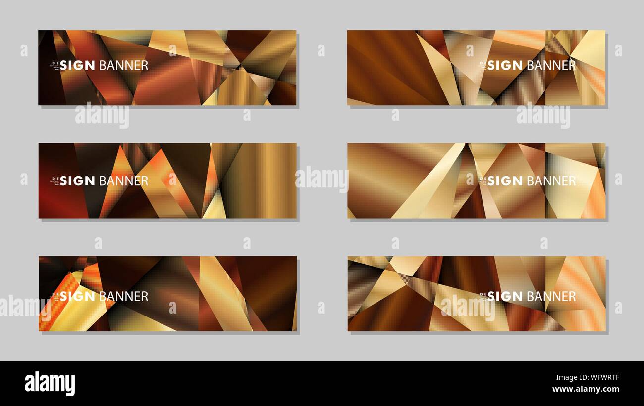 Abstract rectangle vector banners with luxury geometric gradient backgrounds . design templates. future Poster template design Stock Vector