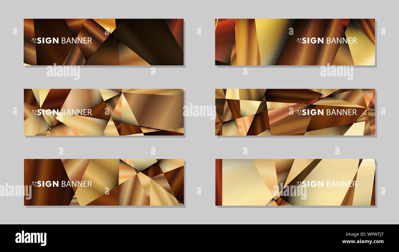 Abstract rectangle vector banners with luxury geometric gradient backgrounds . design templates. future Poster template design Stock Vector