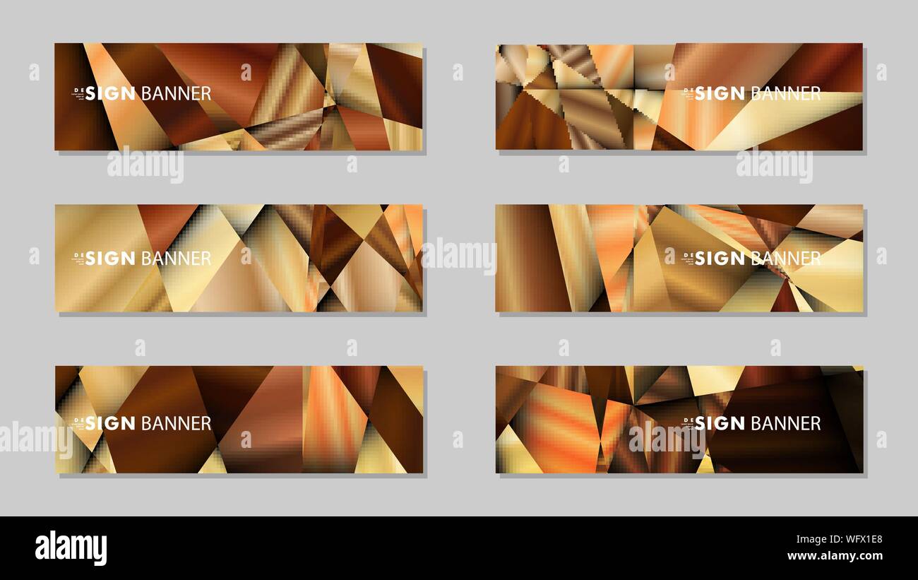 Abstract rectangle vector banners with luxury geometric gradient backgrounds . design templates. future Poster template design Stock Vector
