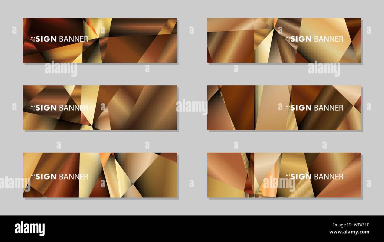 Abstract rectangle vector banners with luxury geometric gradient backgrounds . design templates. future Poster template design Stock Vector