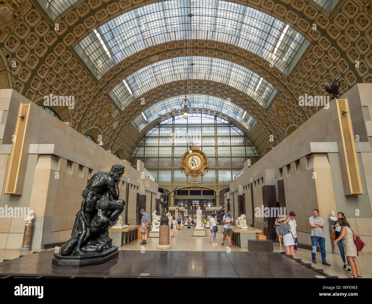 Paris, France - August 1, 2018: Interior of the Musee d'Orsay in Paris ...