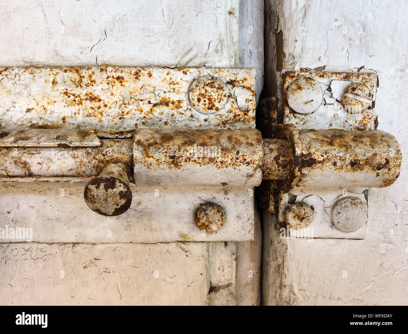 Close-up Of Old Metallic Latch Of Door Stock Photo
