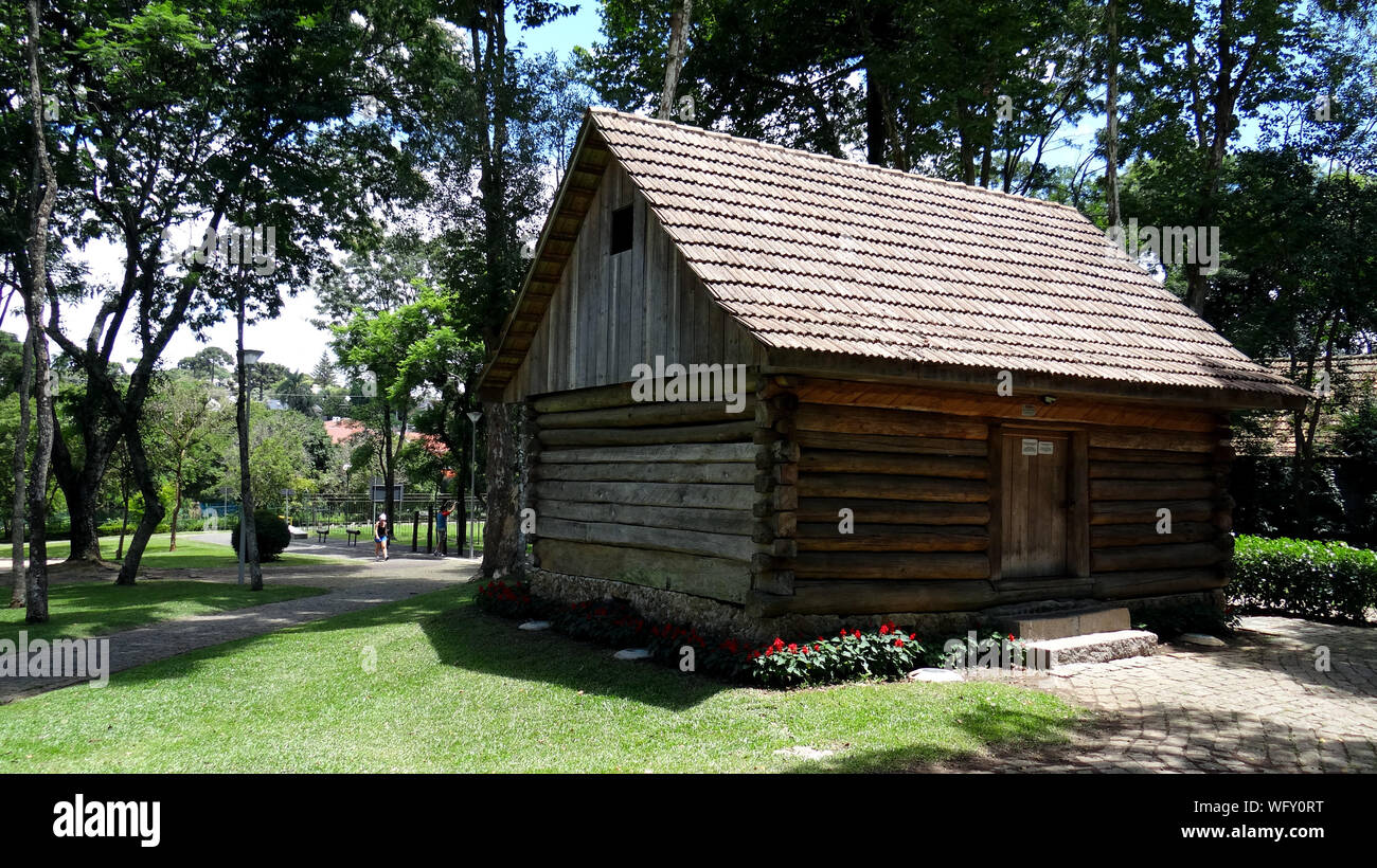 View Of Log Cabin Stock Photo