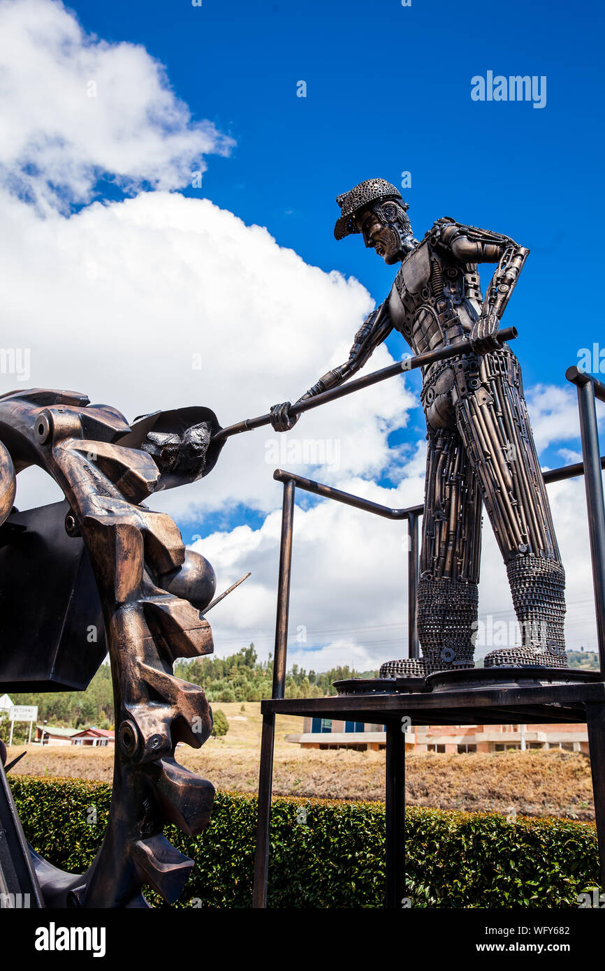 PAIPA, COLOMBIA AUGUST, 2019 Beautiful industrial art sculpture by