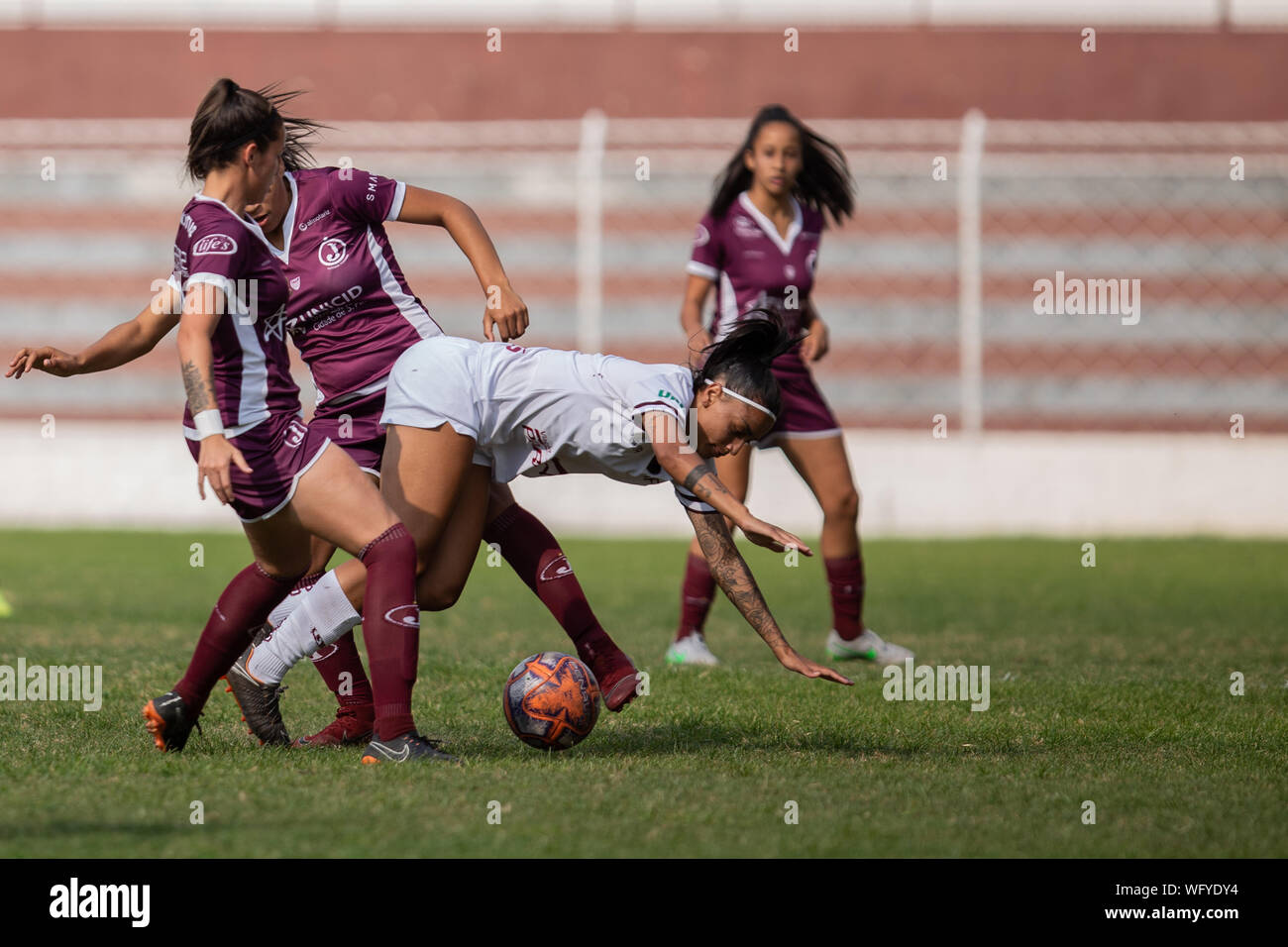 SÃO PAULO, SP - 31.08.2019: FUTEBOL FEMININO JUVENTUS X FERROVIÁRIA - Dani,  Juventus striker during the match. Paulista Women's Championship 2019 -  Juventus welcomes the Ferroviária team on Saturday afternoon, August 31