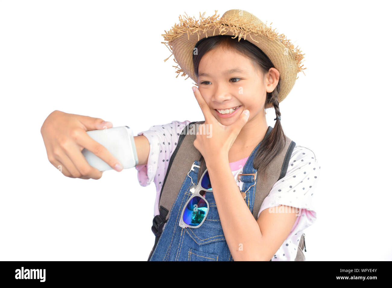 Smiling asian girl taking selfie hi-res stock photography and images ...