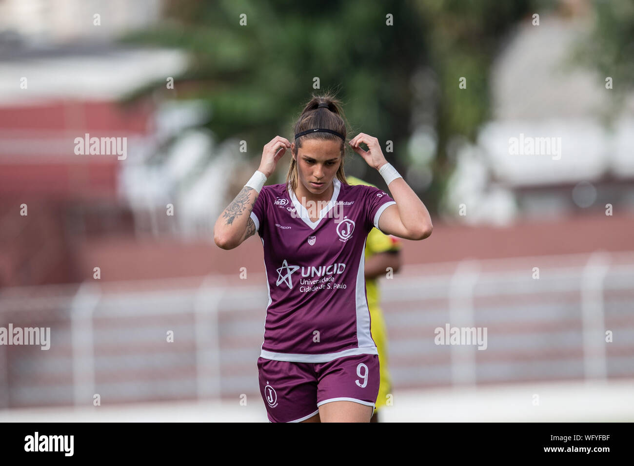 SÃO PAULO, SP - 31.08.2019: FUTEBOL FEMININO JUVENTUS X FERROVIÁRIA - Dani,  Juventus striker during the match. Paulista Women's Championship 2019 -  Juventus welcomes the Ferroviária team on Saturday afternoon, August 31