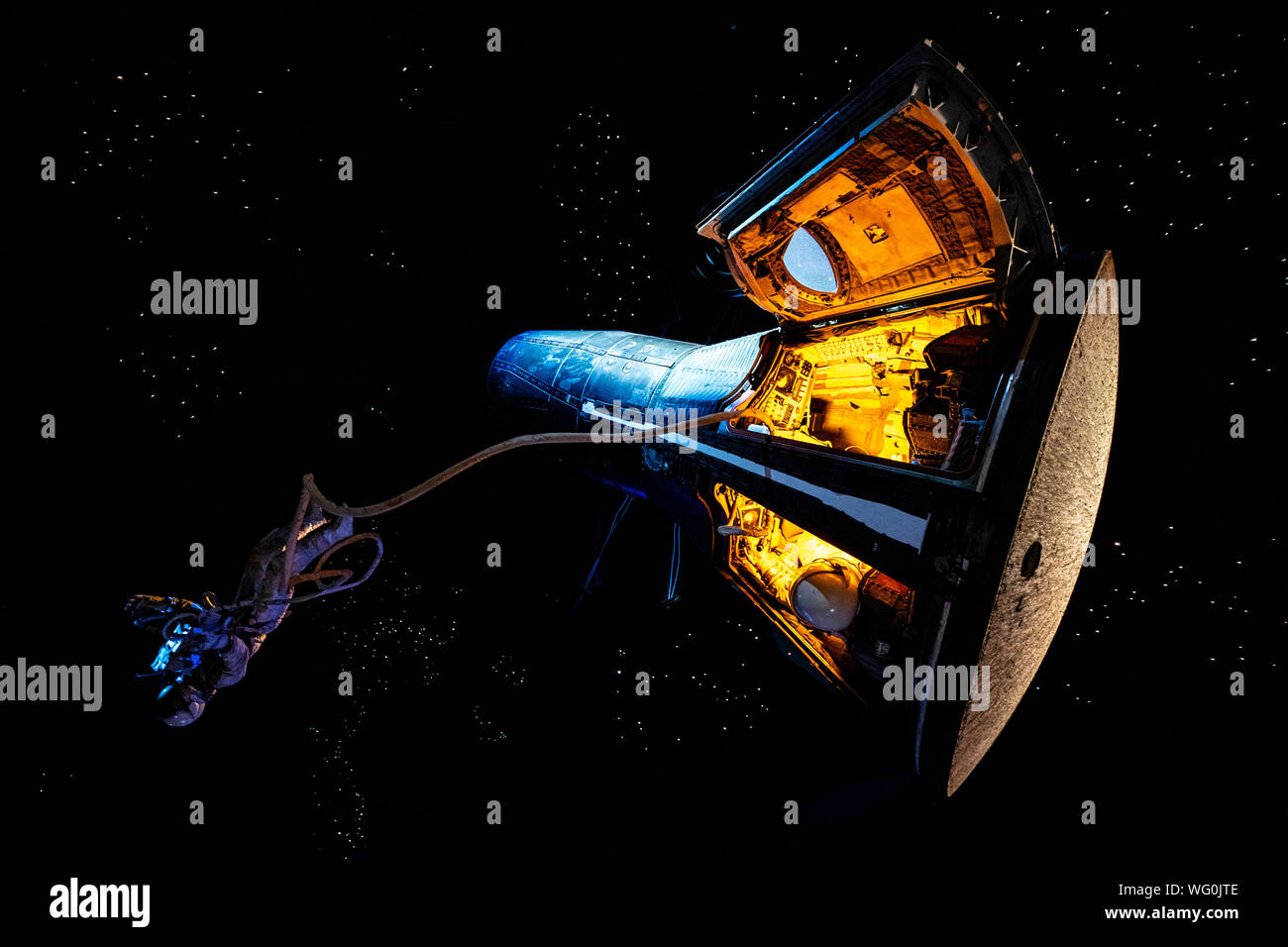 Gemini 5 Spacecraft at NASA Johnson Space Center, Houston, Texas Stock Photo