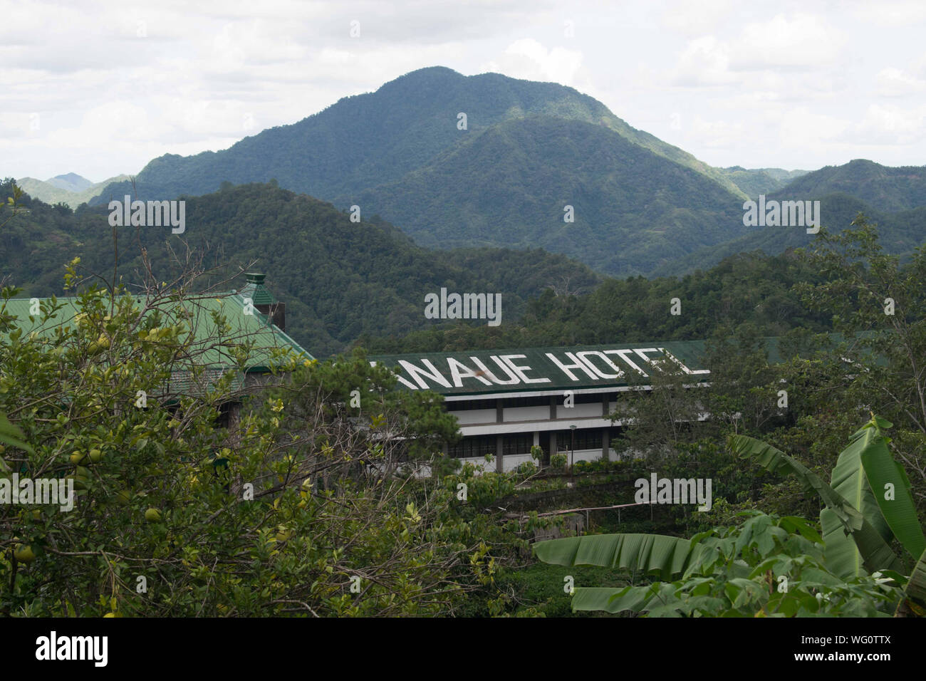 AUGUST 25, 2019-BANAUE IFUGAO PHILIPPINES : Banaue Hotel, a standard hotel isolated in the middle of the forest. Peaceful and clean hotels Stock Photo