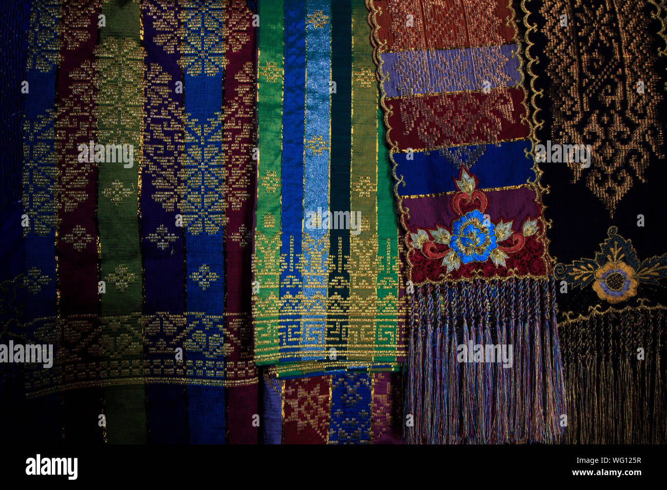 Full Frame Shot Of Shawls For Sale Stock Photo