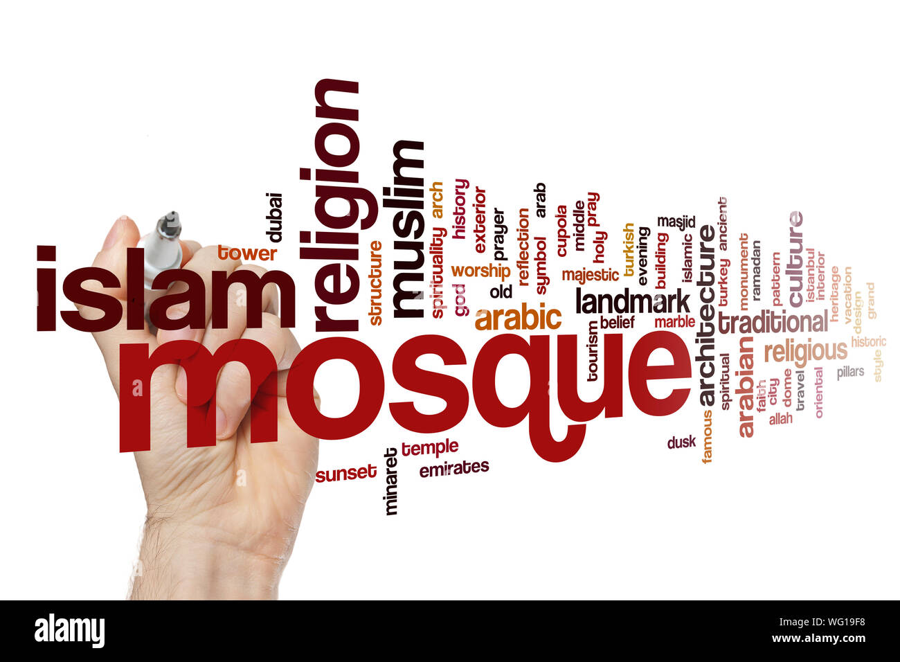 Mosque word cloud concept Stock Photo Alamy