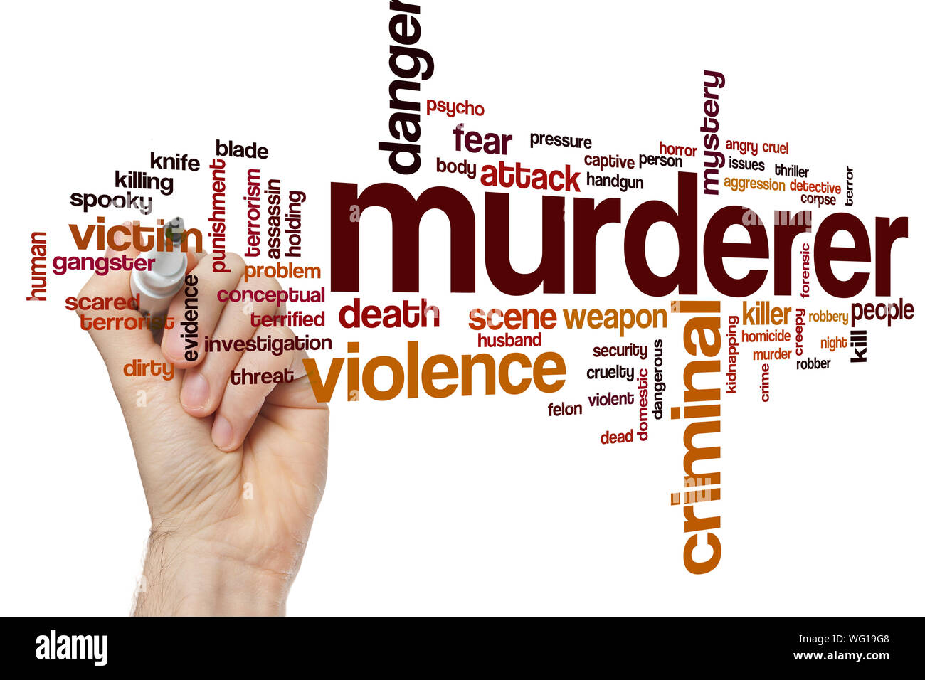 Murderer word cloud concept Stock Photo