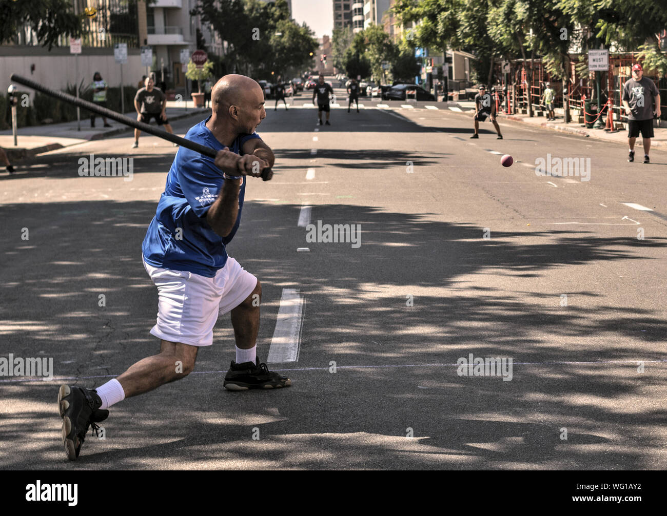 San Diego, California, USA. 31st Aug, 2019. A batter swings at the ball