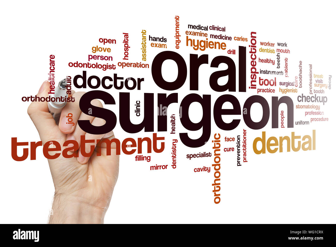 Oral surgeon word cloud concept Stock Photo