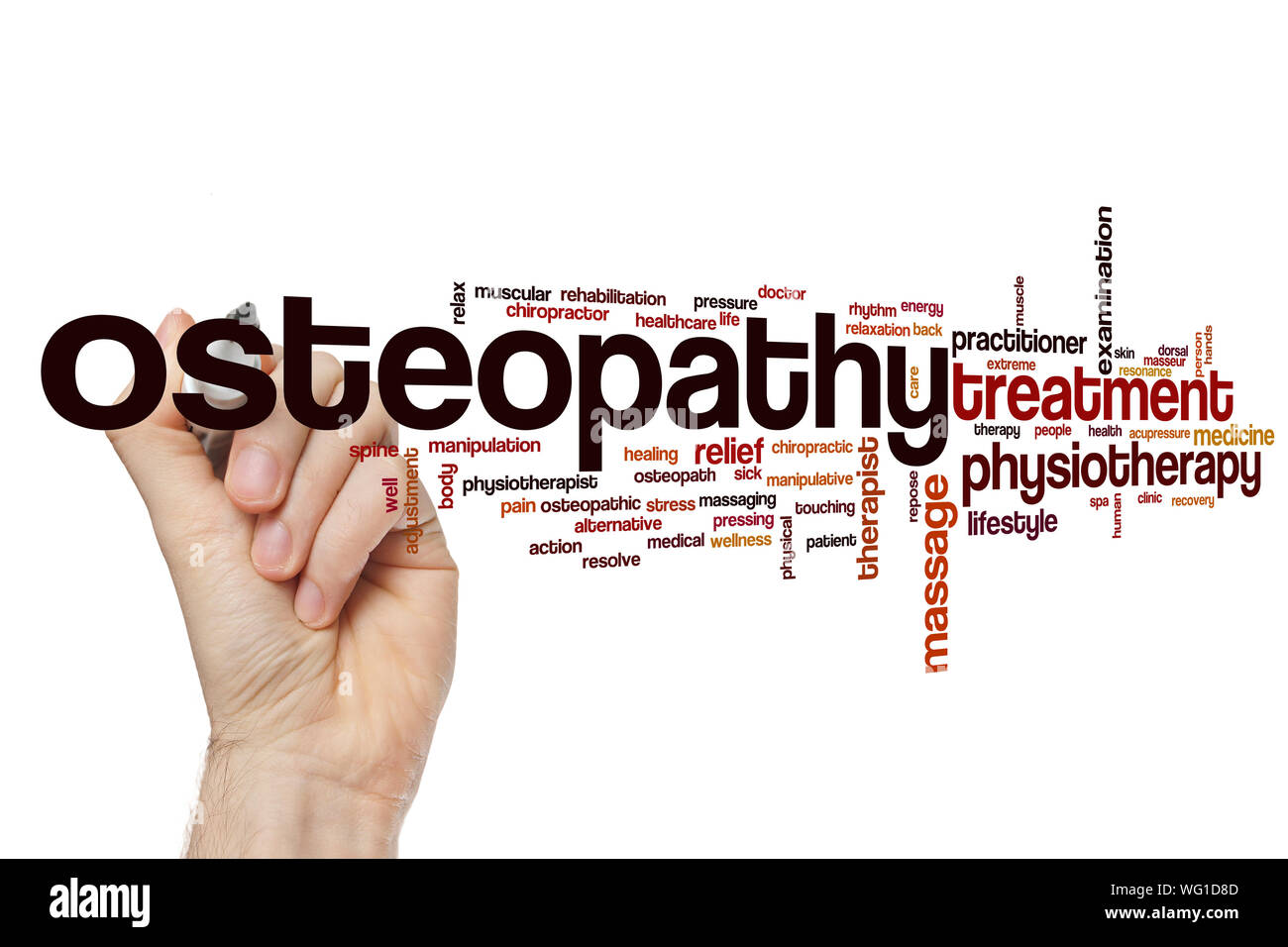 Osteopathy word cloud concept Stock Photo - Alamy
