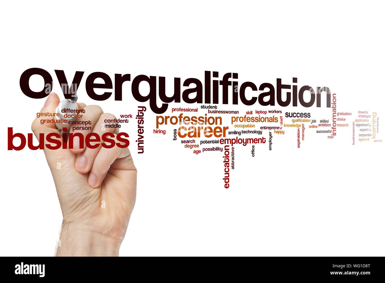 Overqualification word cloud concept Stock Photo
