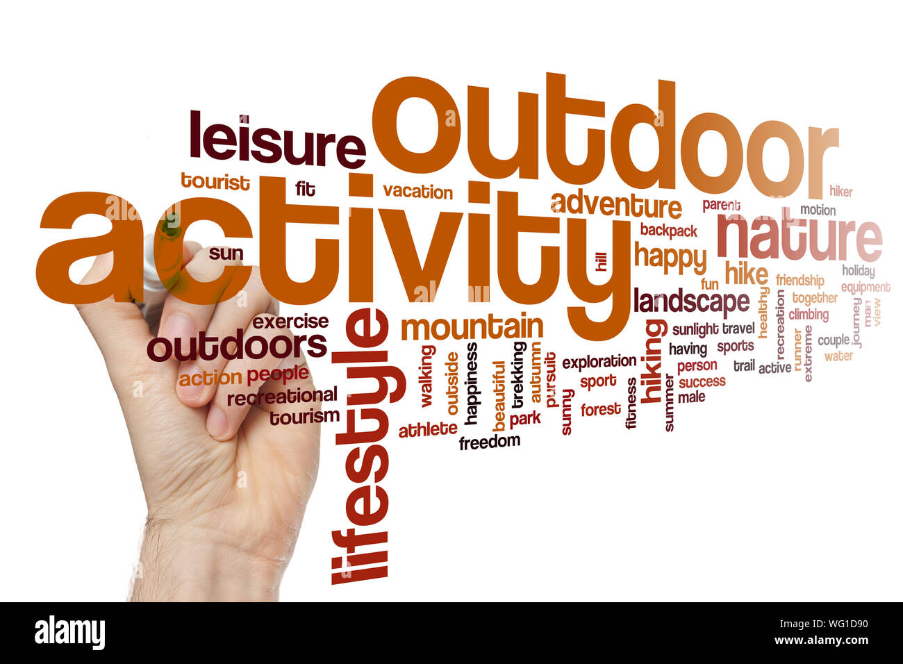 Outdoor activity word cloud concept Stock Photo Alamy