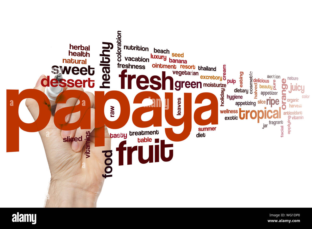 Papaya word cloud concept Stock Photo Alamy