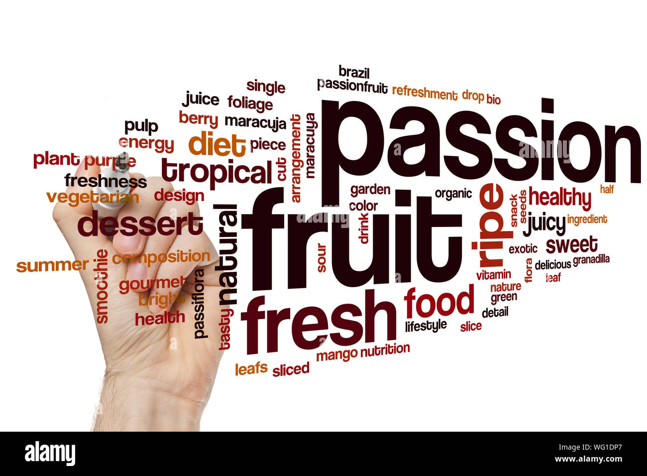 Passion fruit word cloud concept Stock Photo Alamy