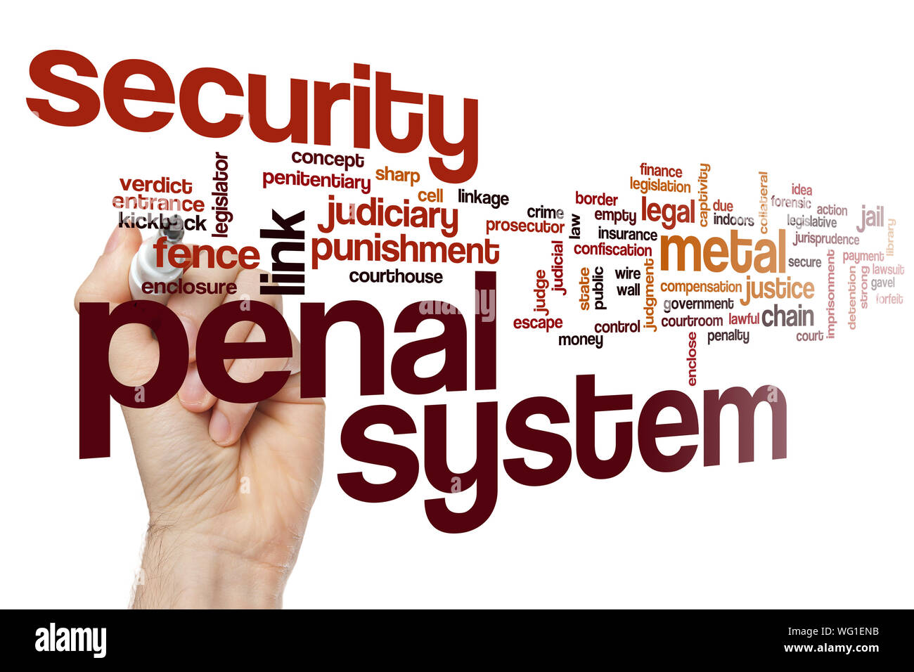 Penal system word cloud concept Stock Photo