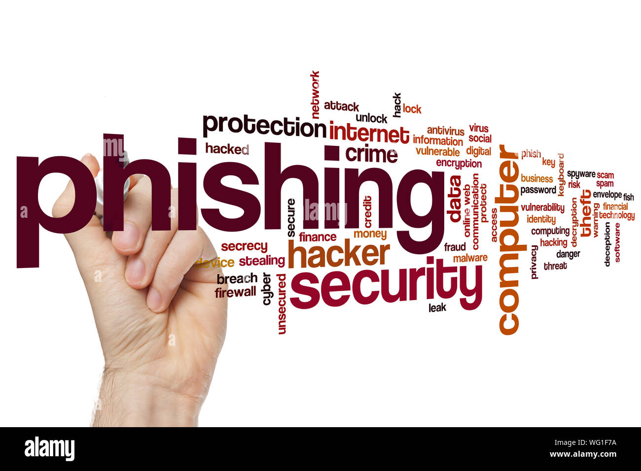 Phishing word cloud concept Stock Photo