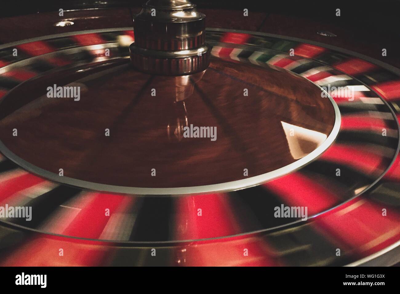 Close-up Of Spinning Roulette Wheel Stock Photo