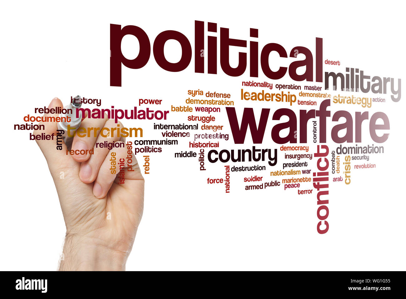 Political warfare word cloud concept Stock Photo
