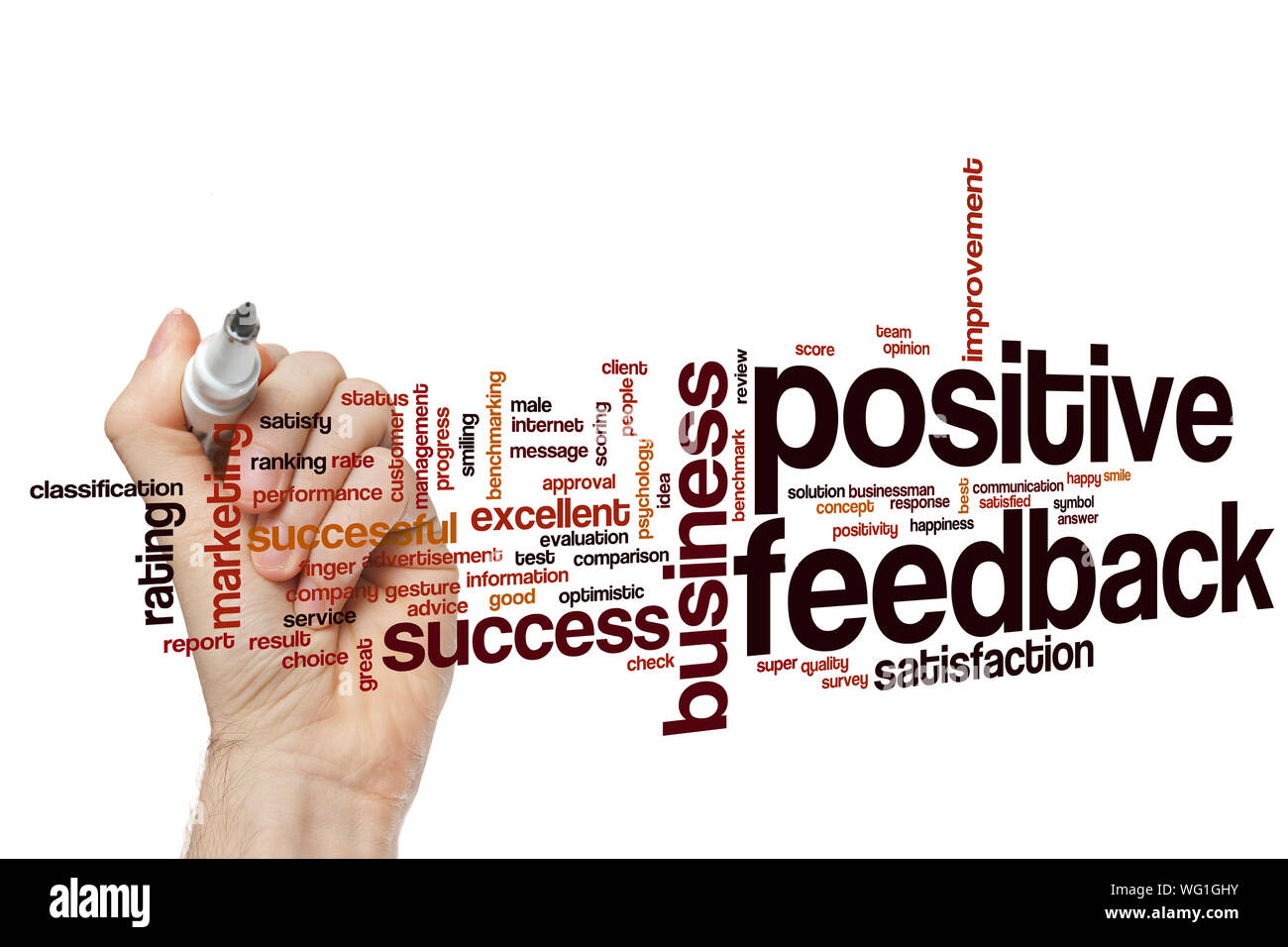 Positive feedback word cloud concept Stock Photo Alamy