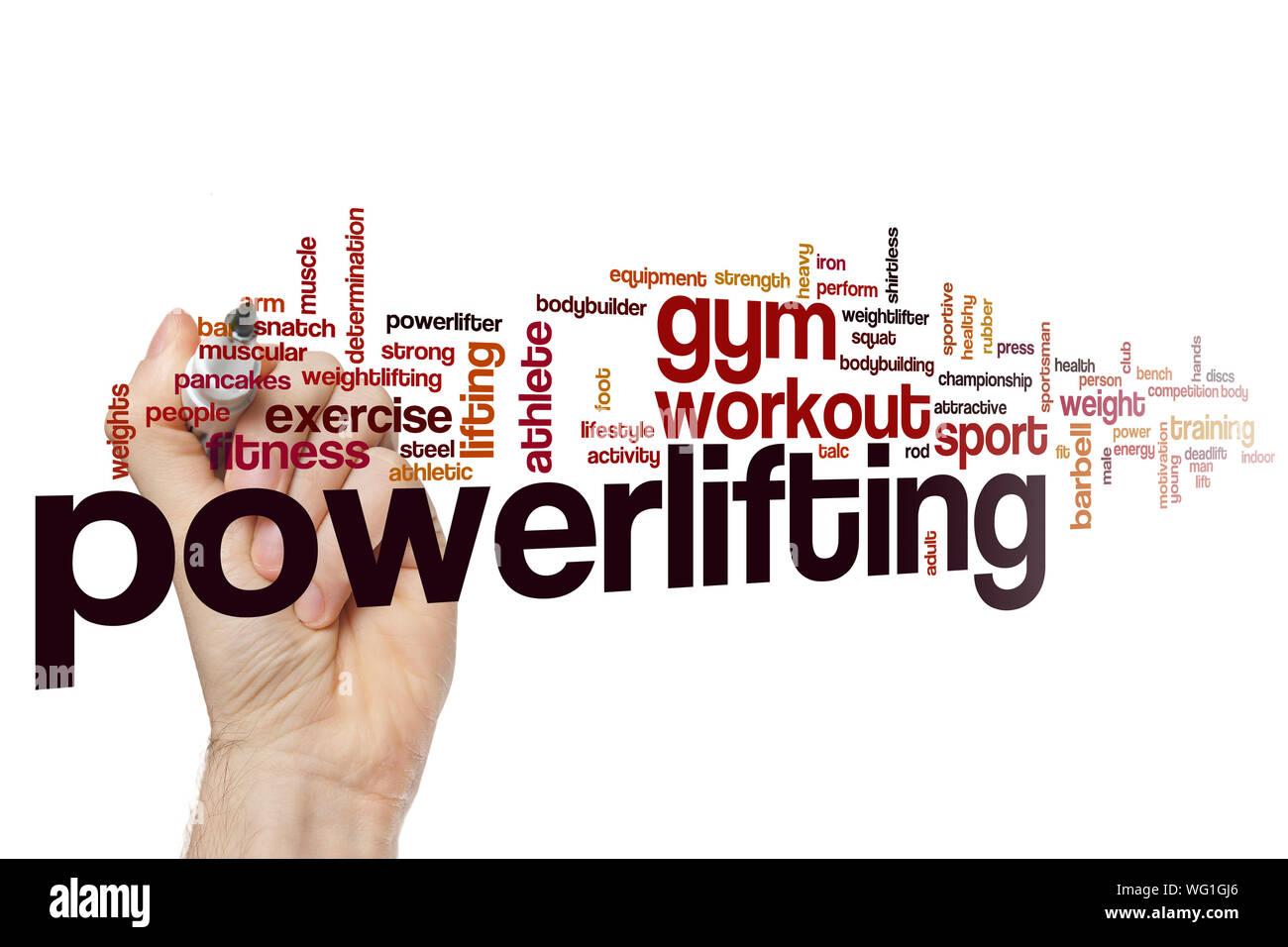 Powerlifting word cloud concept Stock Photo Alamy