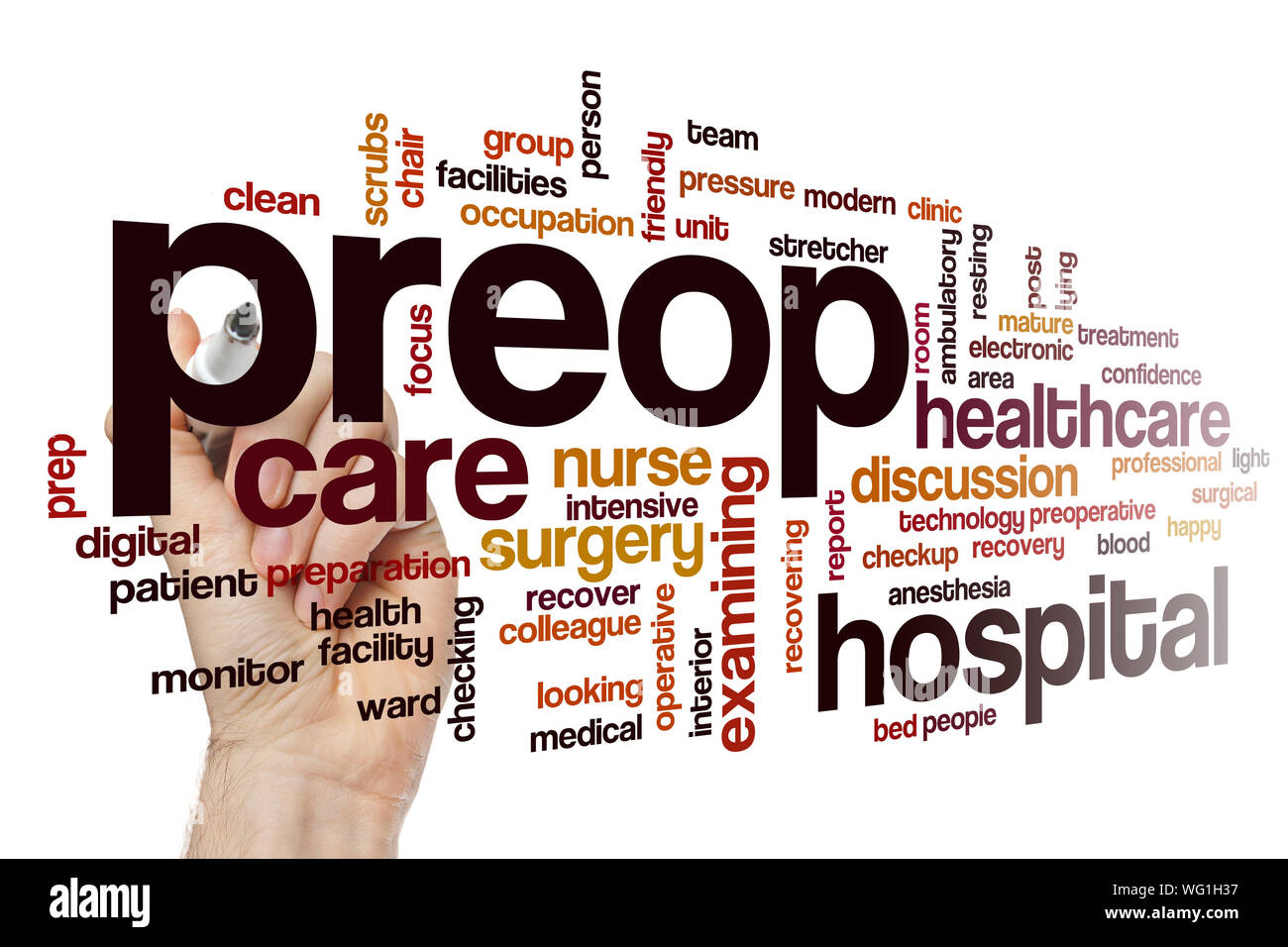 Preop word cloud concept Stock Photo