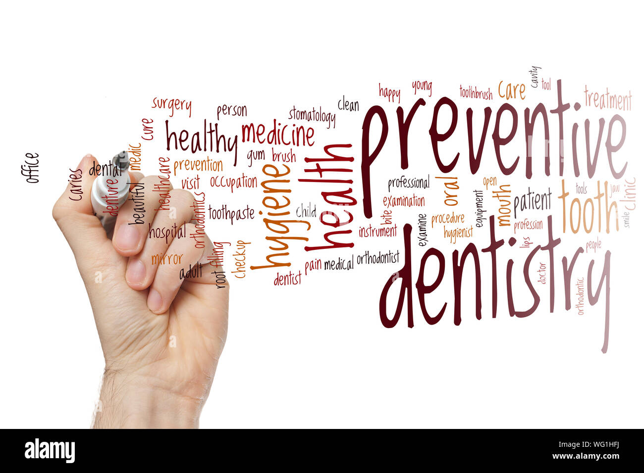 Preventive dentistry word cloud concept Stock Photo