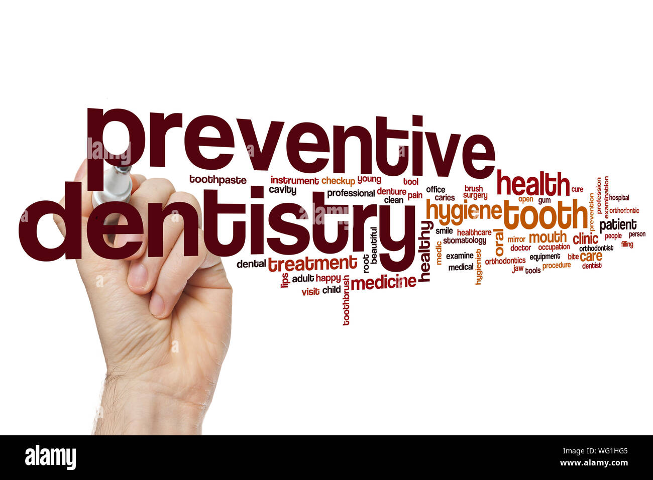 Preventive dentistry word cloud concept Stock Photo