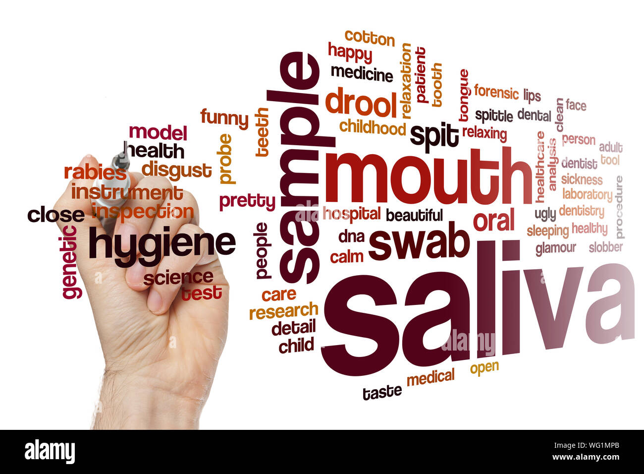 Saliva word cloud concept Stock Photo